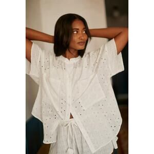 By Anthropologie White Eyelet 2-Piece Set – Top & Shorts – Size XXS